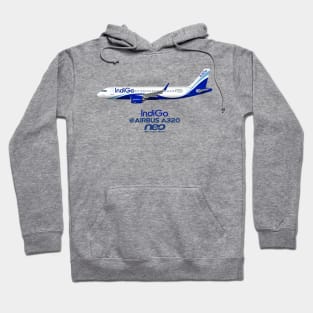 Illustration of IndiGo Airbus A320 NEO VT-ITD Hoodie